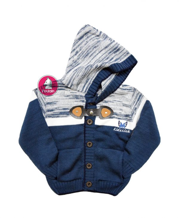 Ζακέτα Πλεκτή Μπλε Με Κουκούλα 3007 Kinder