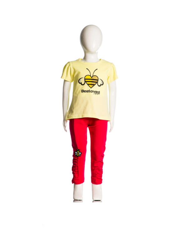 Παιδικό Σετ Μπλούζα & Κολάν Κάπρι “Beeloved” Κίτρινο/Φούξια 13731 Joyce