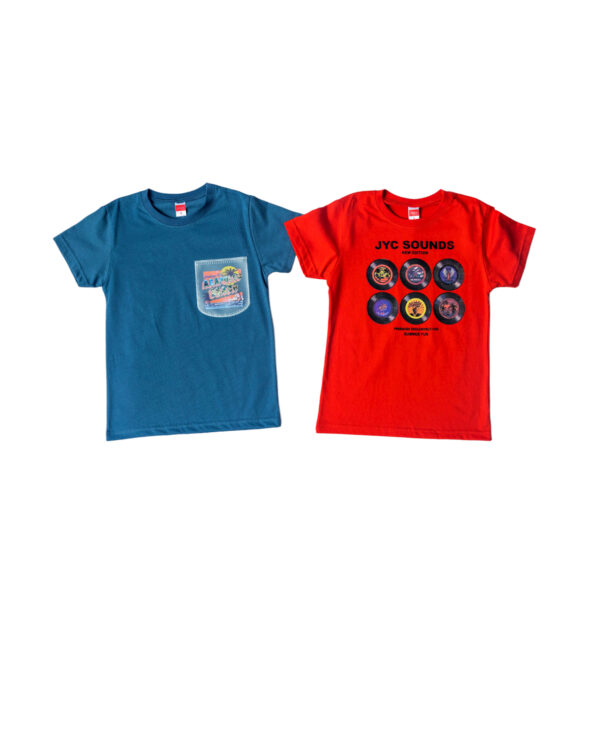 2 Παιδικές Μπλούζες Κοντομάνικες "Beach Sounds" Μπλε & Κόκκινο 13995 Joyce