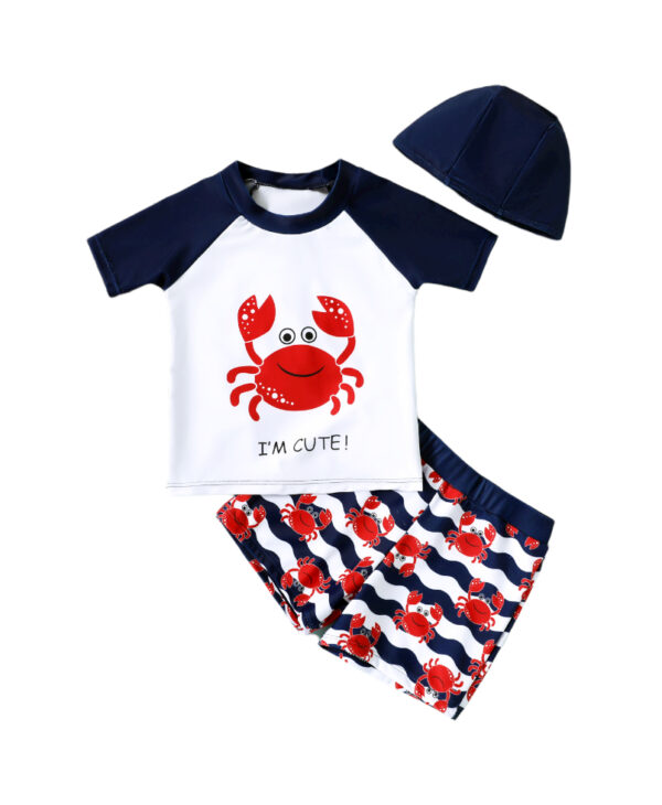 Παιδικό Μαγιό Αντιηλιακό Μπλε/Κόκκινο "Crab" Για Αγόρι 