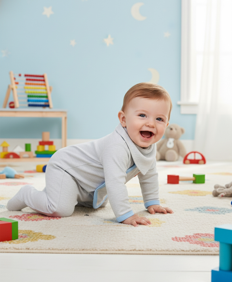 Βρεφικό Σετ "Penguin" 4 Τεμ. Παντελόνι, Ζακέτα, Σκούφος & Σαλιάρα Kinder