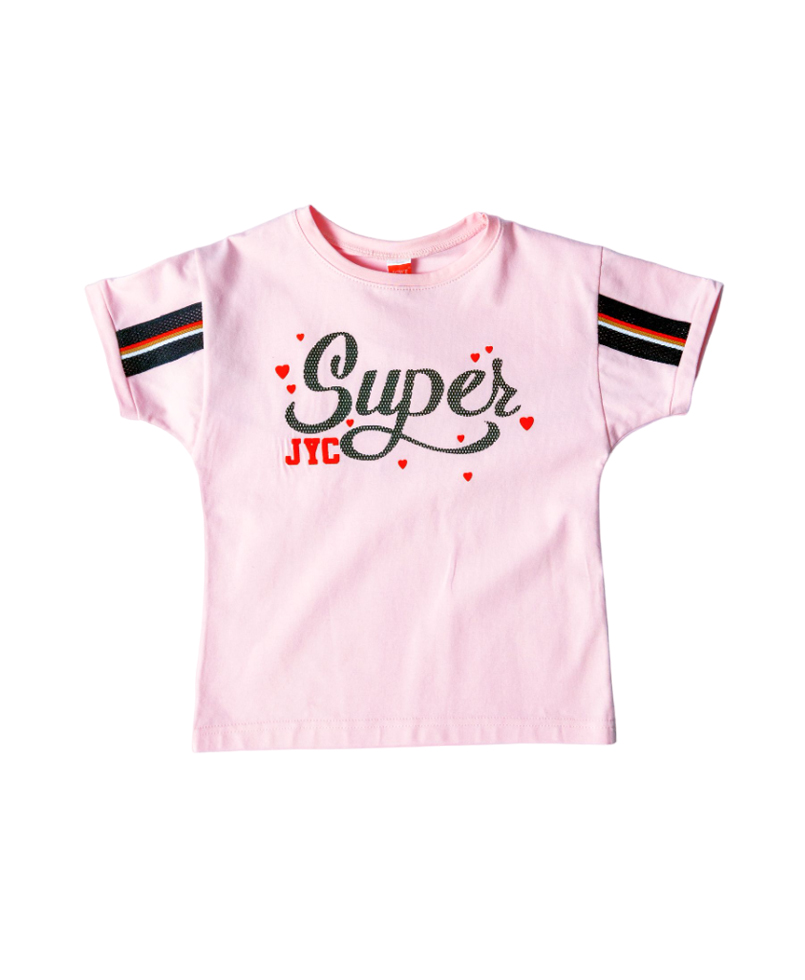 Παιδική Μπλούζα Κοντομάνικη Ροζ "Super" 13891 Joyce