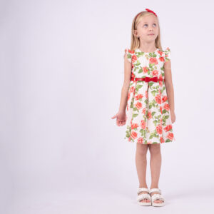 Παιδικό Φόρεμα Φλοράλ Με Δερμάτινη Ζώνη 242205 Εβίτα