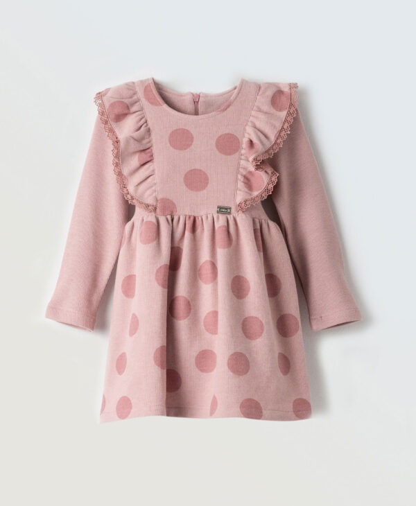 Παιδικό Φόρεμα Πουά Σάπιο Μήλο Με Φιόγκο Στο Πίσω Μέρος Εβίτα