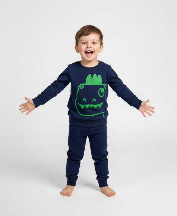 Παιδική Βαμβακερή Πυτζάμα "Dino" Μπλε