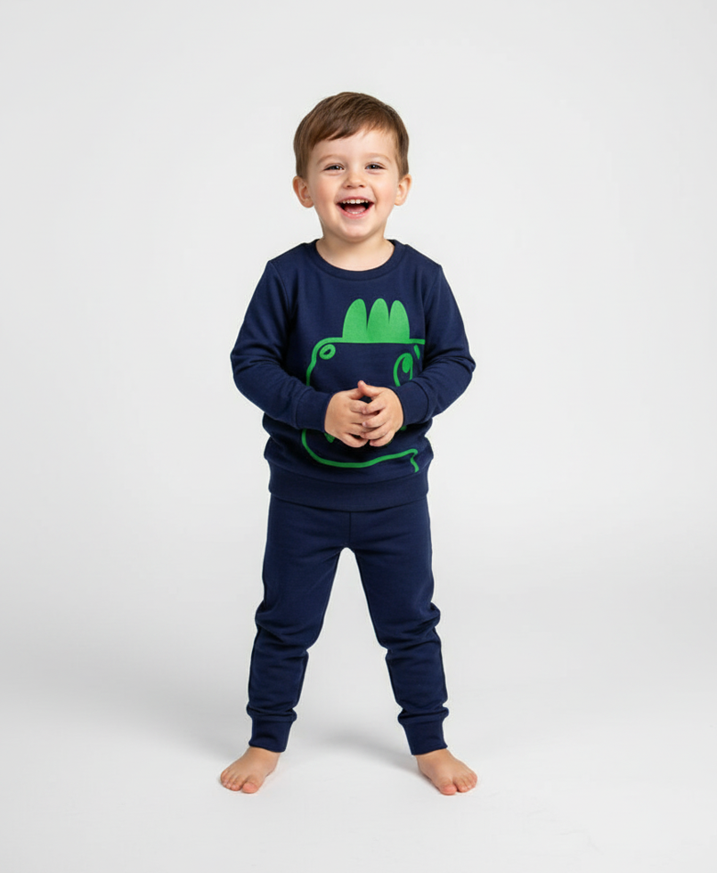 Παιδική Βαμβακερή Πυτζάμα "Dino" Μπλε