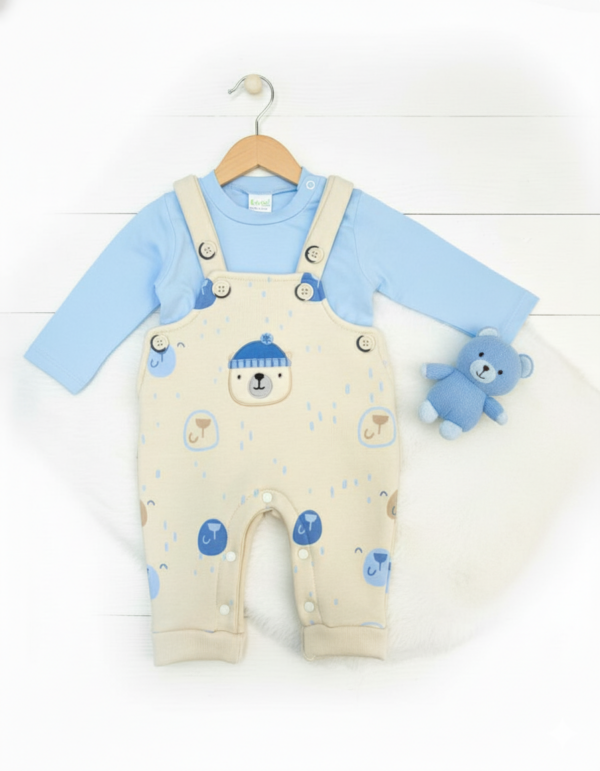 Βρεφικό Σετ 2τμχ Σαλοπέτα Φούτερ Με Μακρυμάνικη Μπλούζα