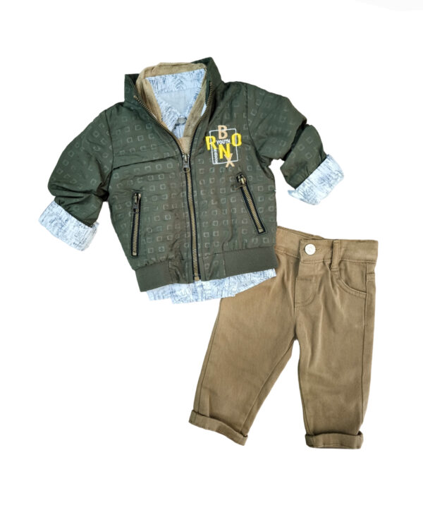 Βρεφικό Σετ 4τμχ. Με Παντελόνι, Πουκάμισο, Μπουφάν & Κασκόλ