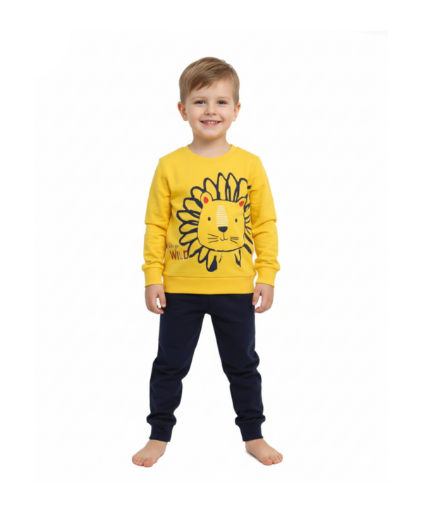 Παιδική Βαμβακερή Πυτζάμα "Lion" Μουσταρδί