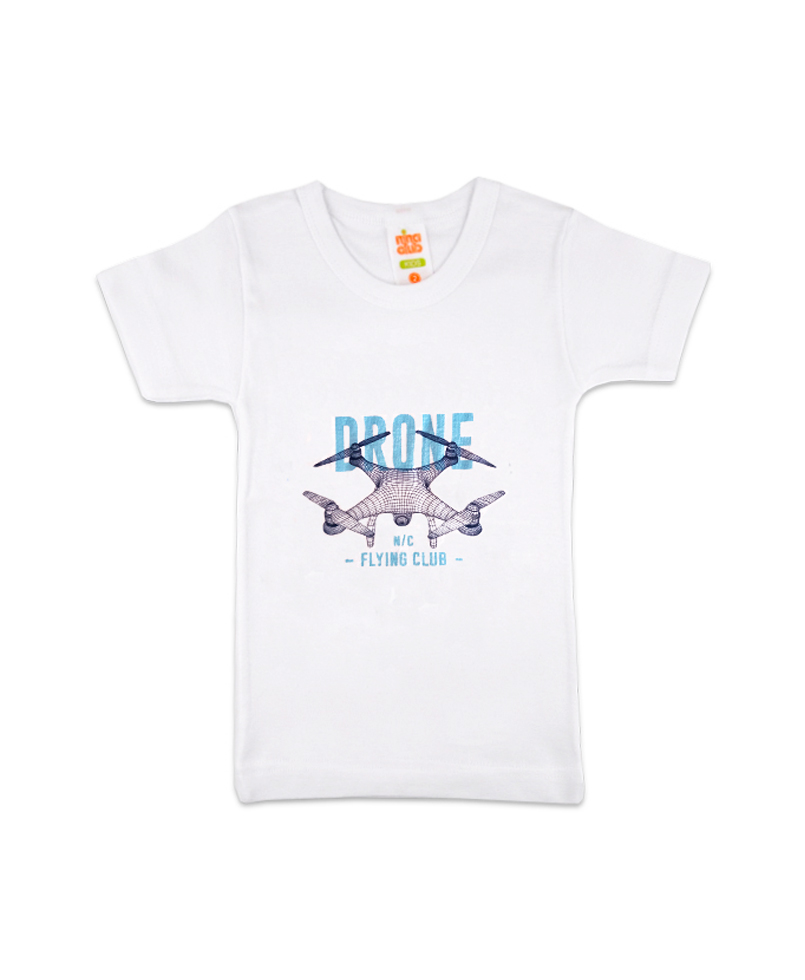 Φανελάκι Κοντομάνικο Λευκό Με Σχέδιο Nina Club