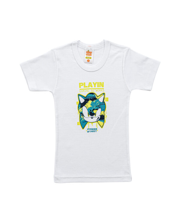 Φανελάκι Κοντομάνικο Λευκό Με Σχέδιο Nina Club