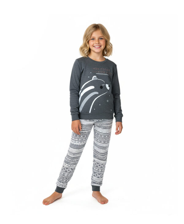 Παιδική Βαμβακερή Πυτζάμα "Stars" Γκρι Mouse